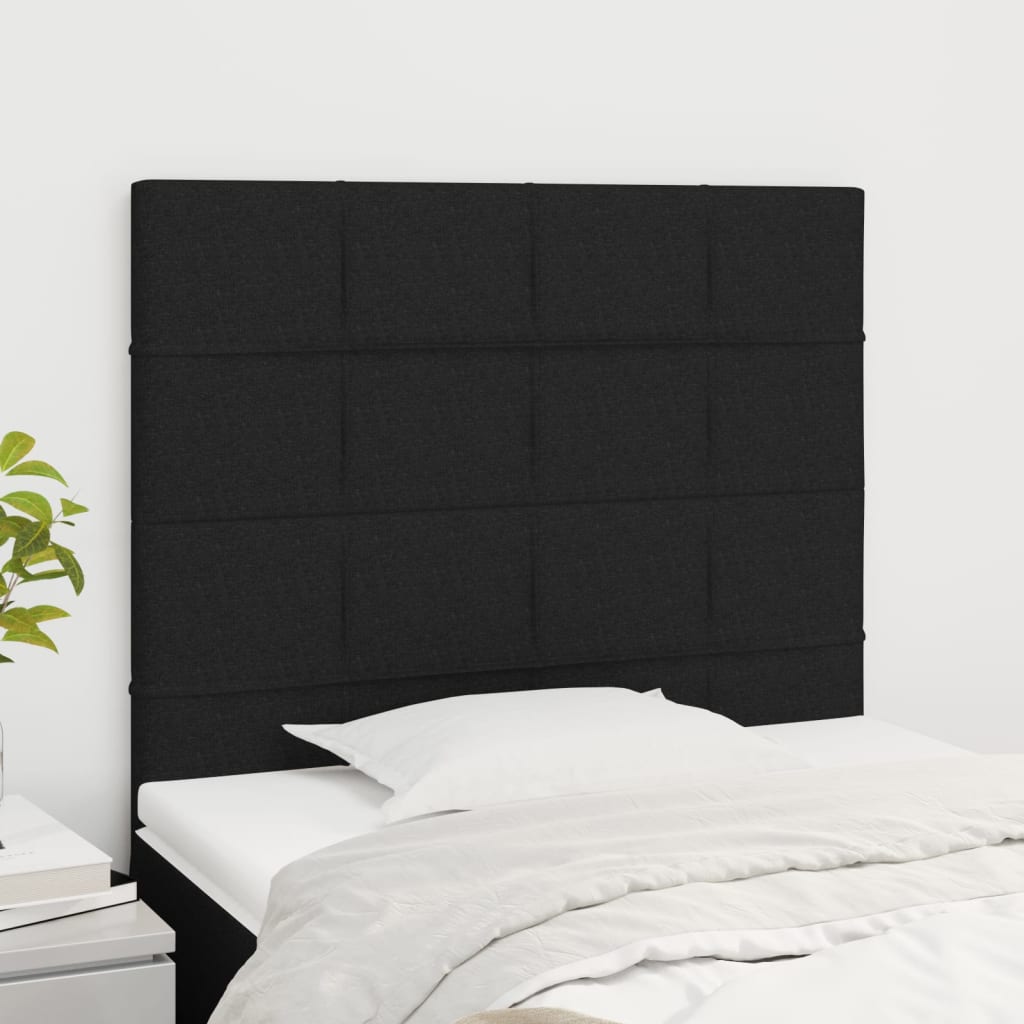 Headboard Black 100x5x118/128 cm Fabric