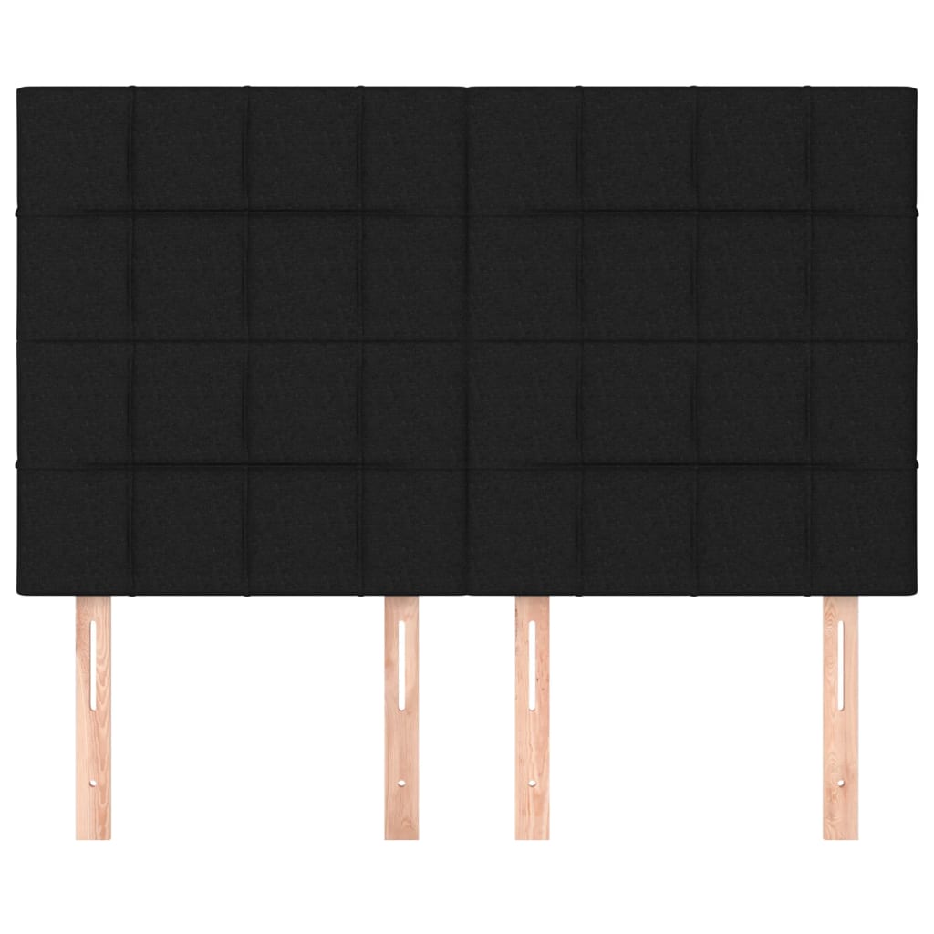 Headboard Black 144x5x118/128 cm Fabric