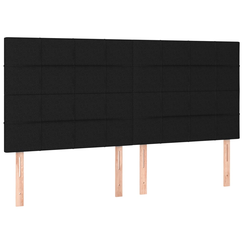 Headboard Black 160x5x118/128 cm Fabric