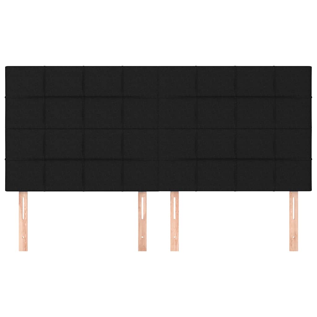 Headboard Black 200x5x118/128 cm Fabric