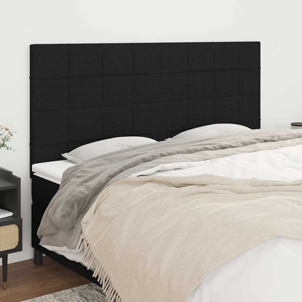 Headboard Black 200x5x118/128 cm Fabric