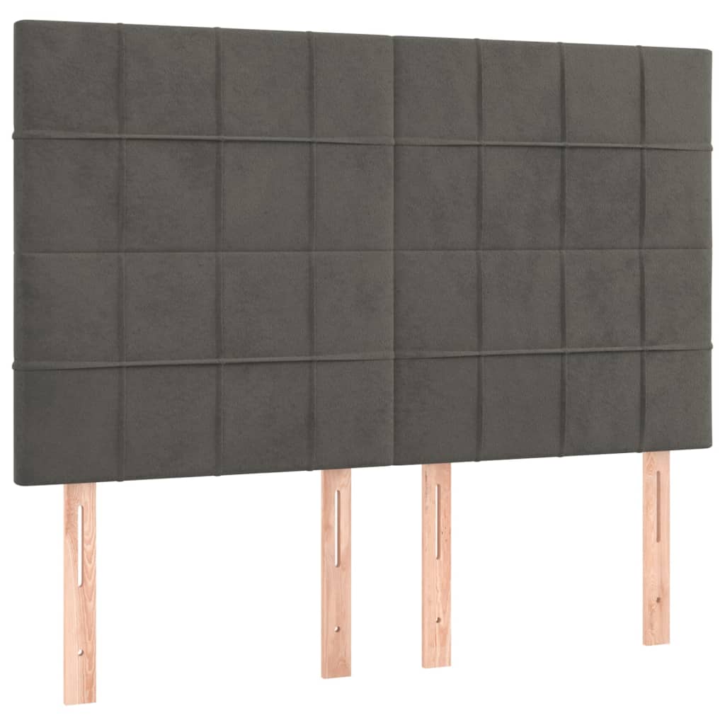 Headboard Dark Grey 144x5x118/128 cm Velvet
