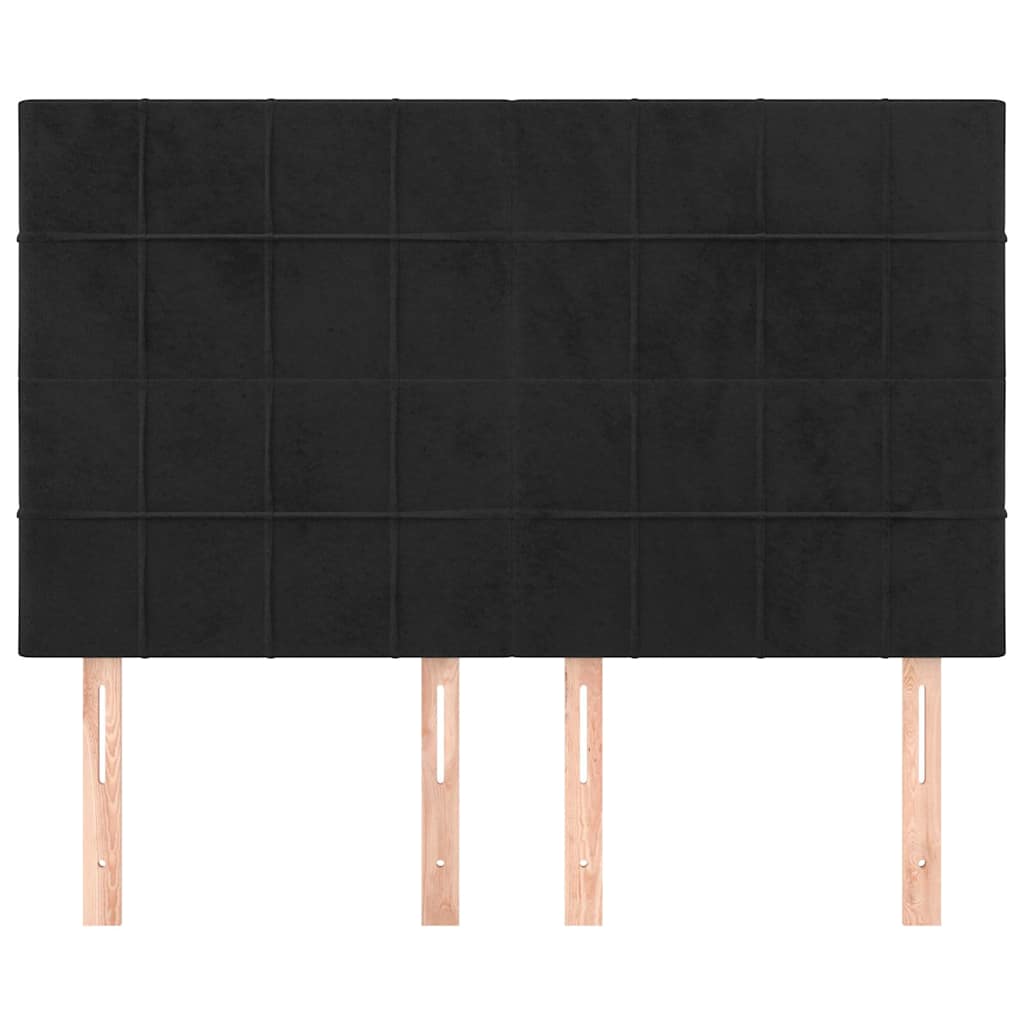 Headboard Black 144x5x118/128 cm Velvet