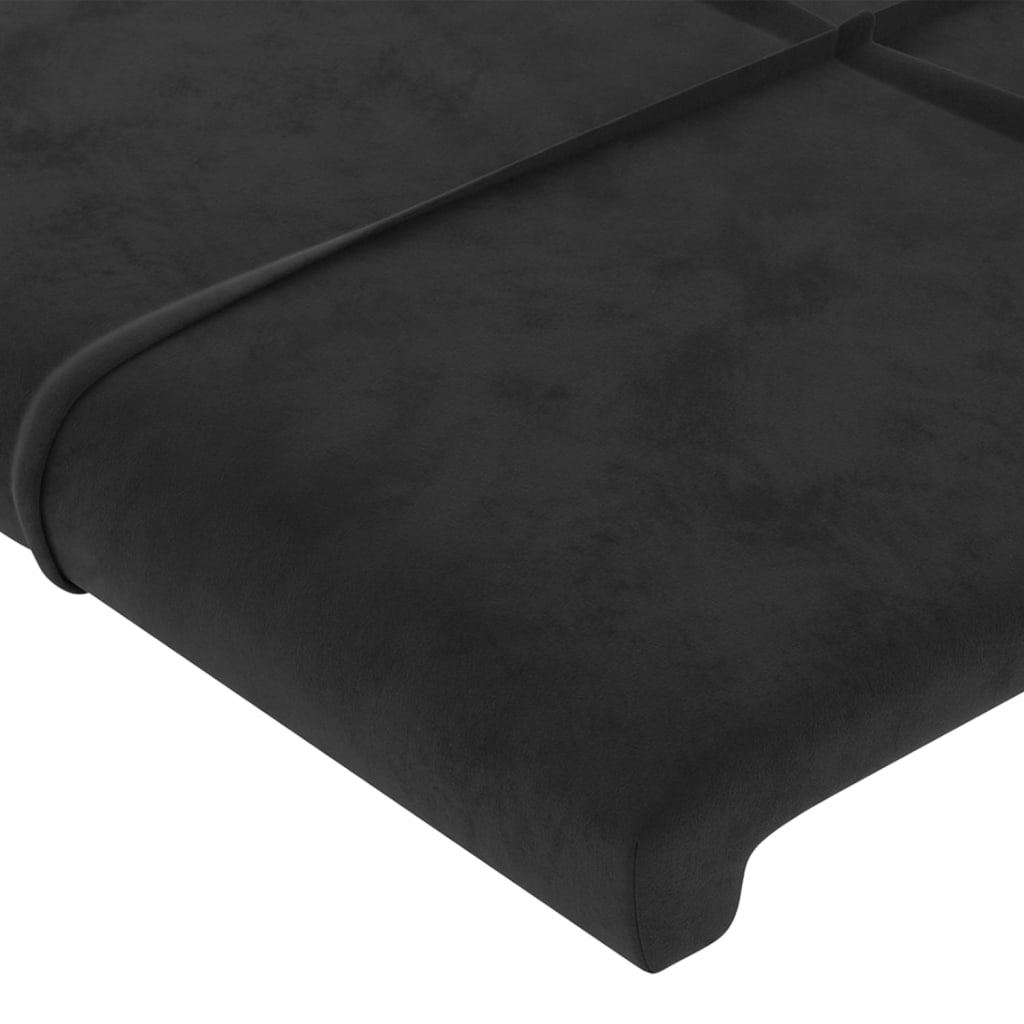 Headboard Black 144x5x118/128 cm Velvet