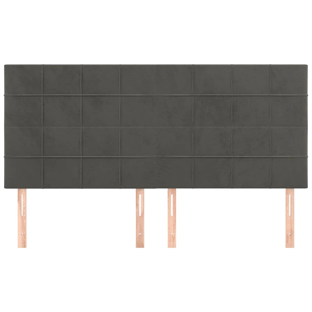 Headboard Dark Grey 200x5x118/128 cm Velvet