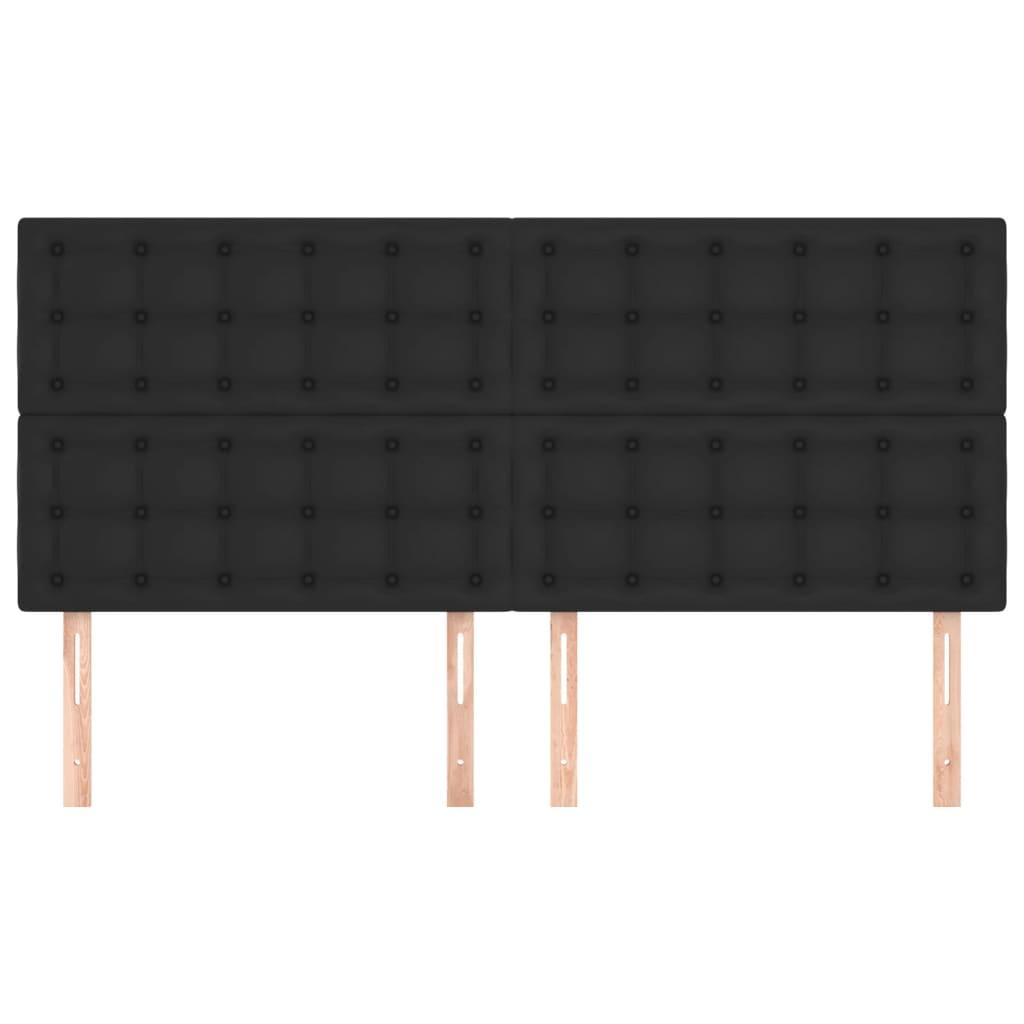 Headboard Black 200x5x118/128 cm Faux Leather
