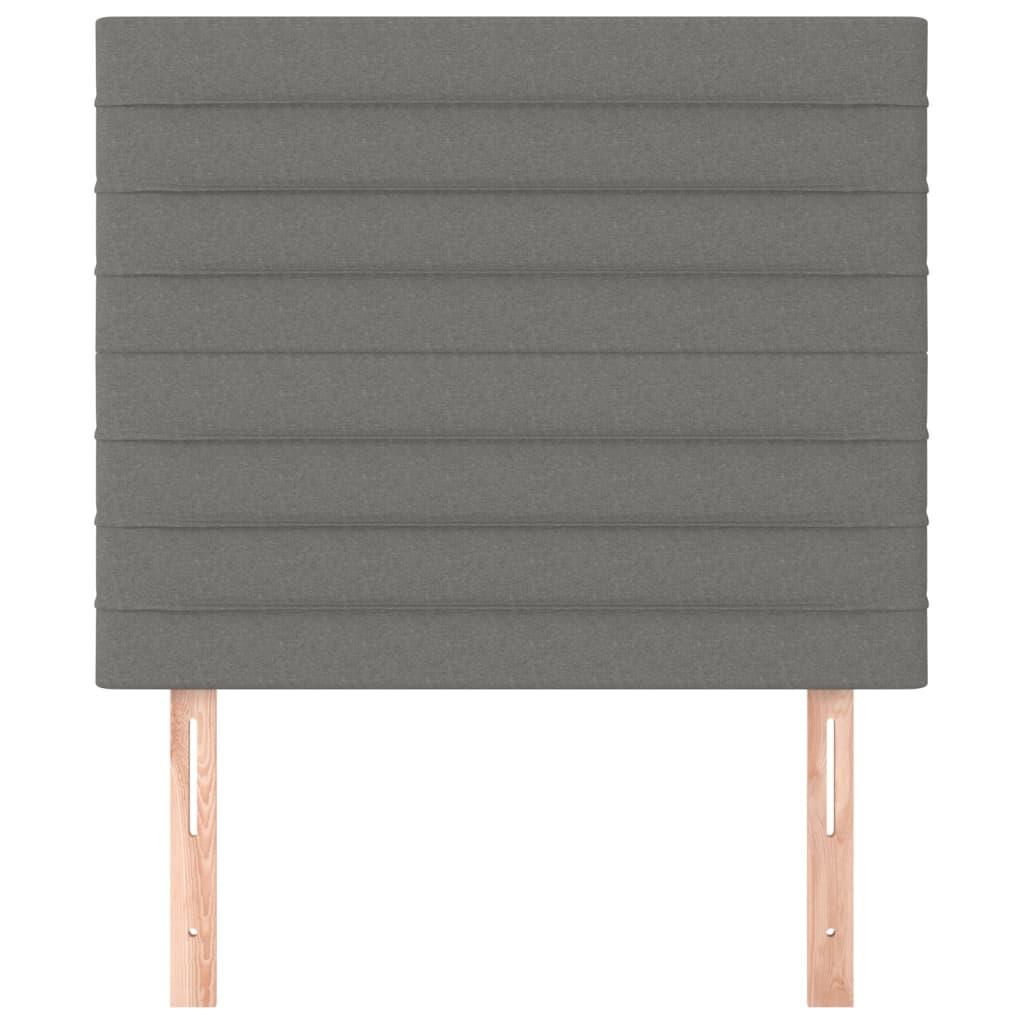 Headboard Dark Grey 80x5x118/128 cm Fabric
