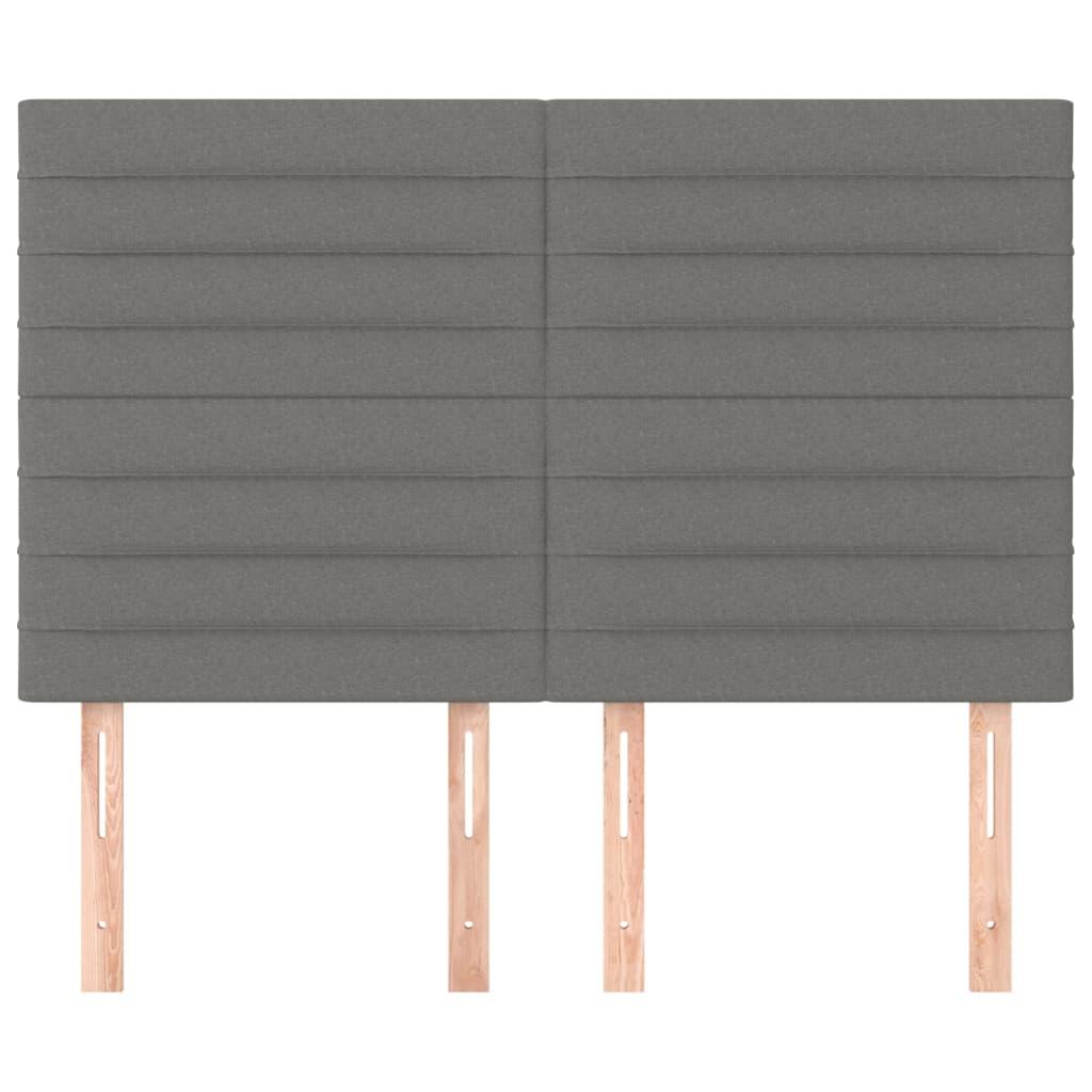 Headboard Dark Grey 144x5x118/128 cm Fabric