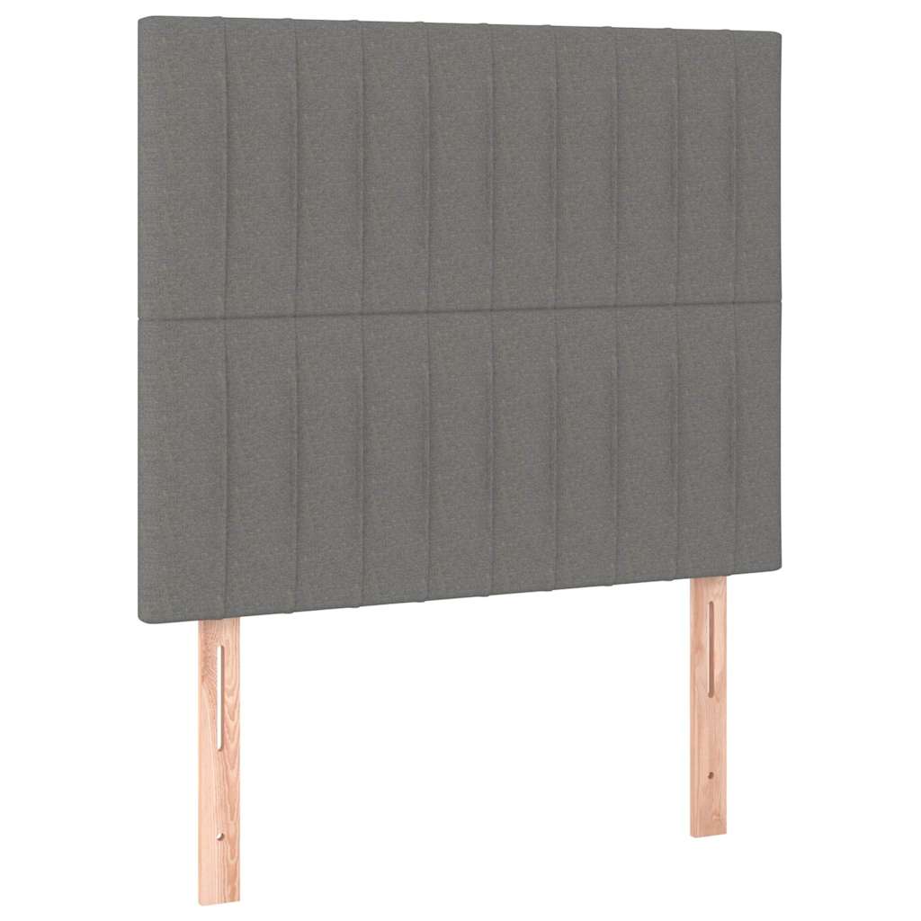 Headboard Dark Grey 80x5x118/128 cm Fabric