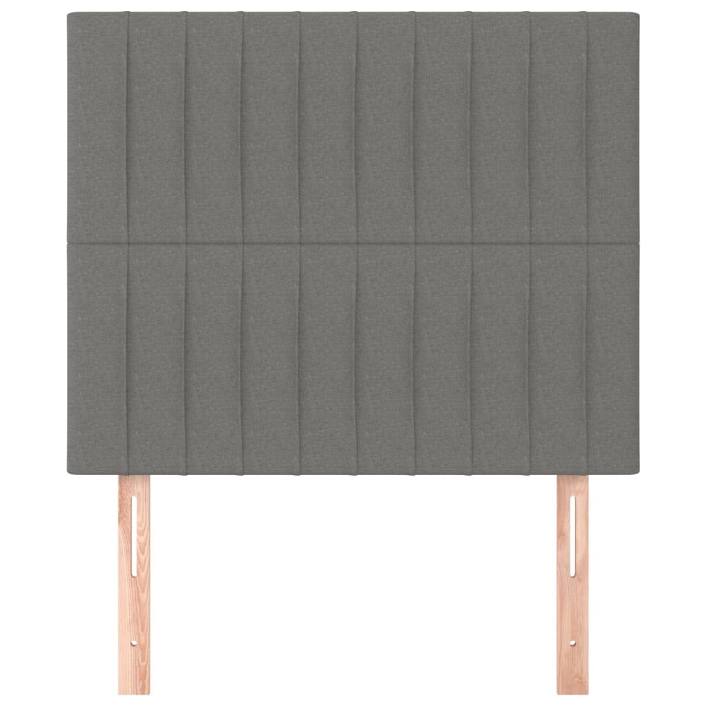 Headboard Dark Grey 80x5x118/128 cm Fabric