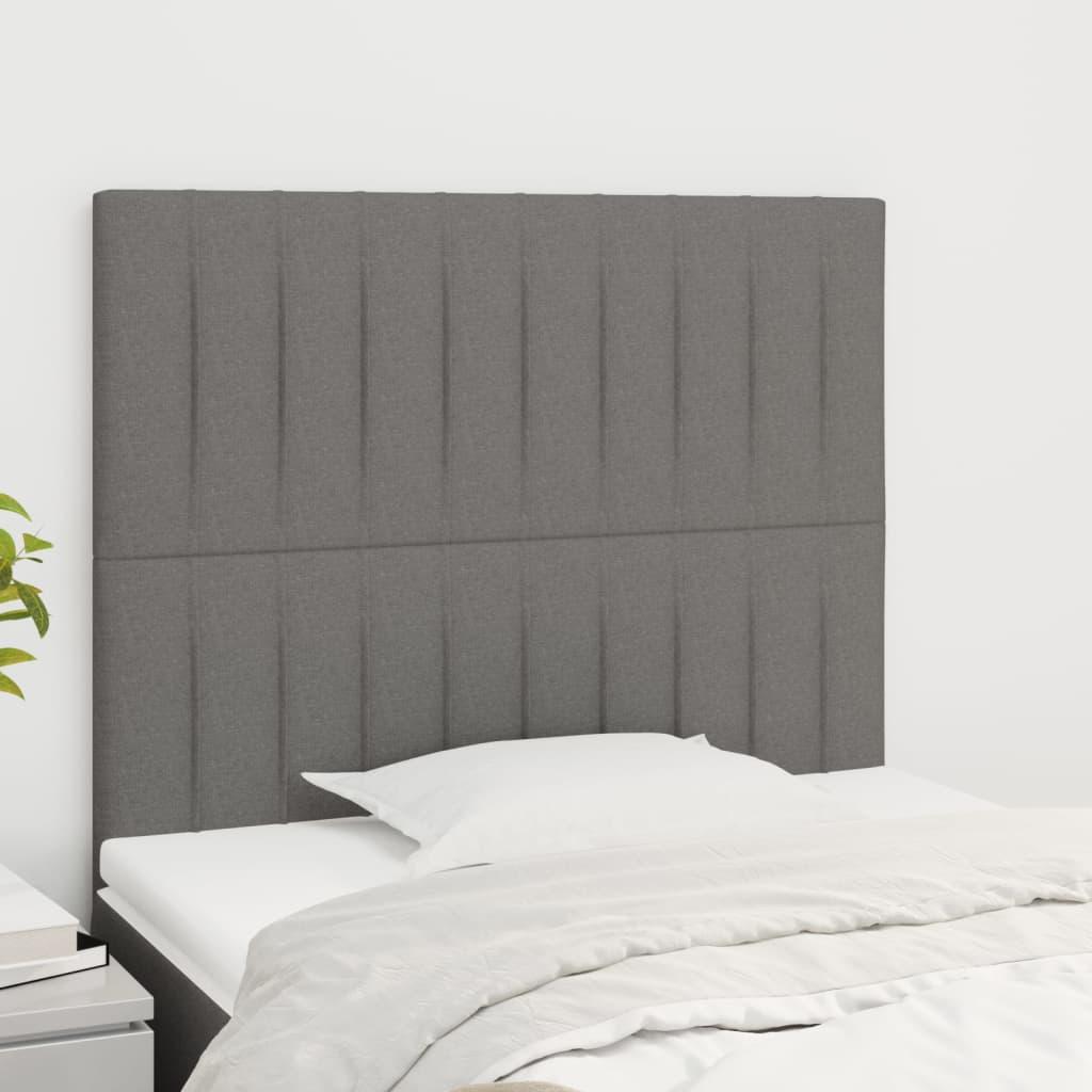 Headboard Dark Grey 100x5x118/128 cm Fabric