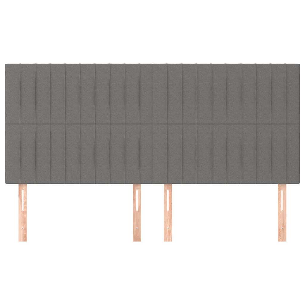 Headboard Dark Grey 160x5x118/128 cm Fabric
