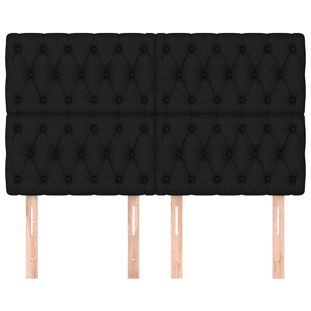 Headboard Black 144x7x118/128 cm Fabric