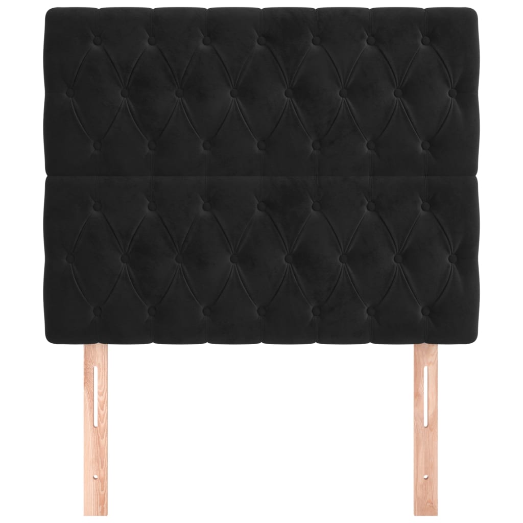 Headboard Black 100x7x118/128 cm Velvet