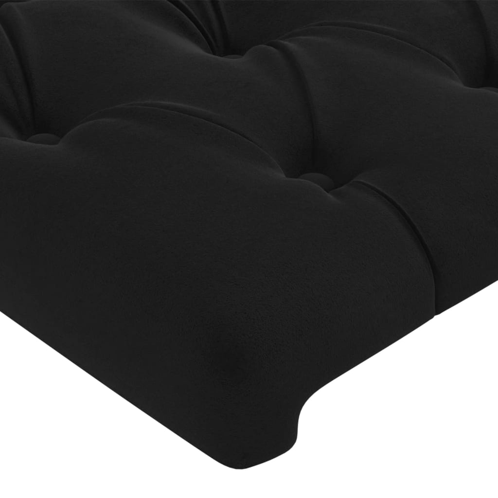 Headboard Black 160x7x118/128 cm Velvet