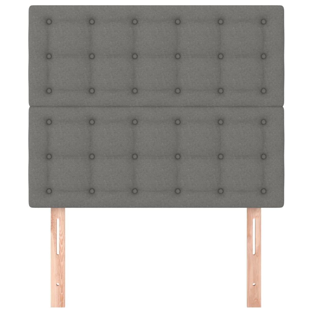Headboard Dark Grey 80x5x118/128 cm Fabric