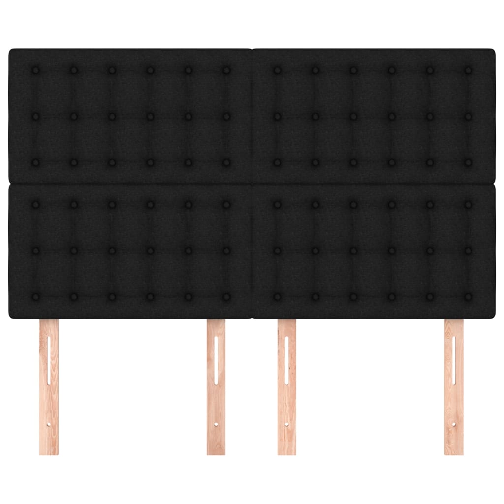 Headboard Black 144x5x118/128 cm Fabric
