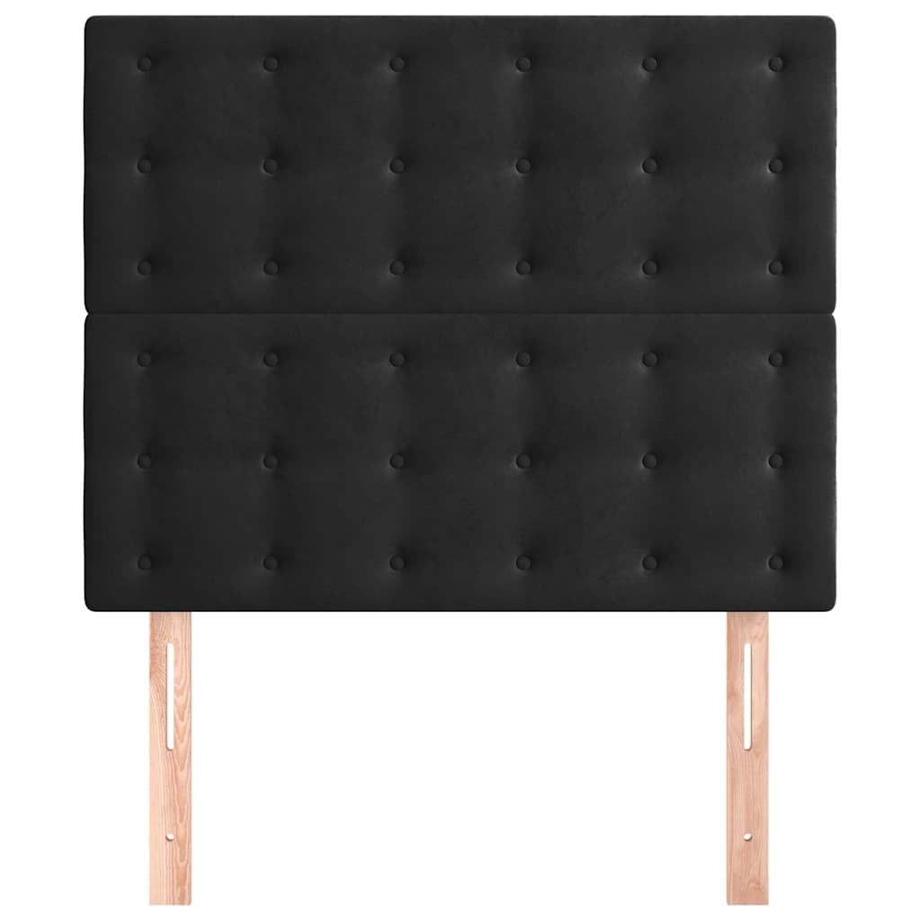Headboard Black 100x5x118/128 cm Velvet