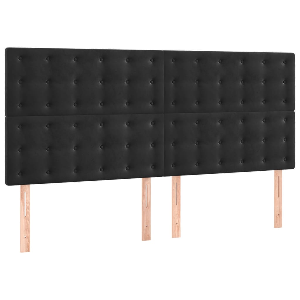 Headboard Black 200x5x118/128 cm Velvet