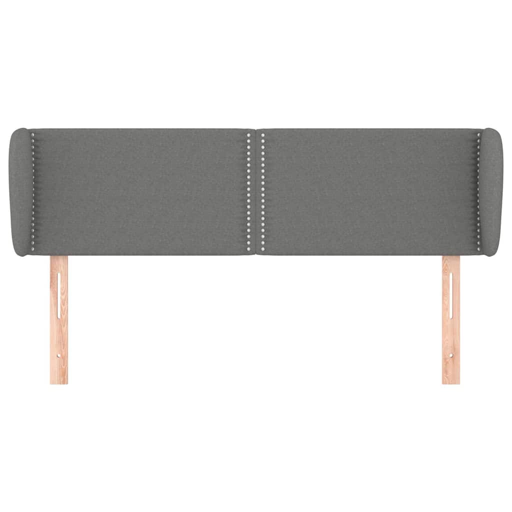 Headboard with Ears Dark Grey 147 cm Fabric