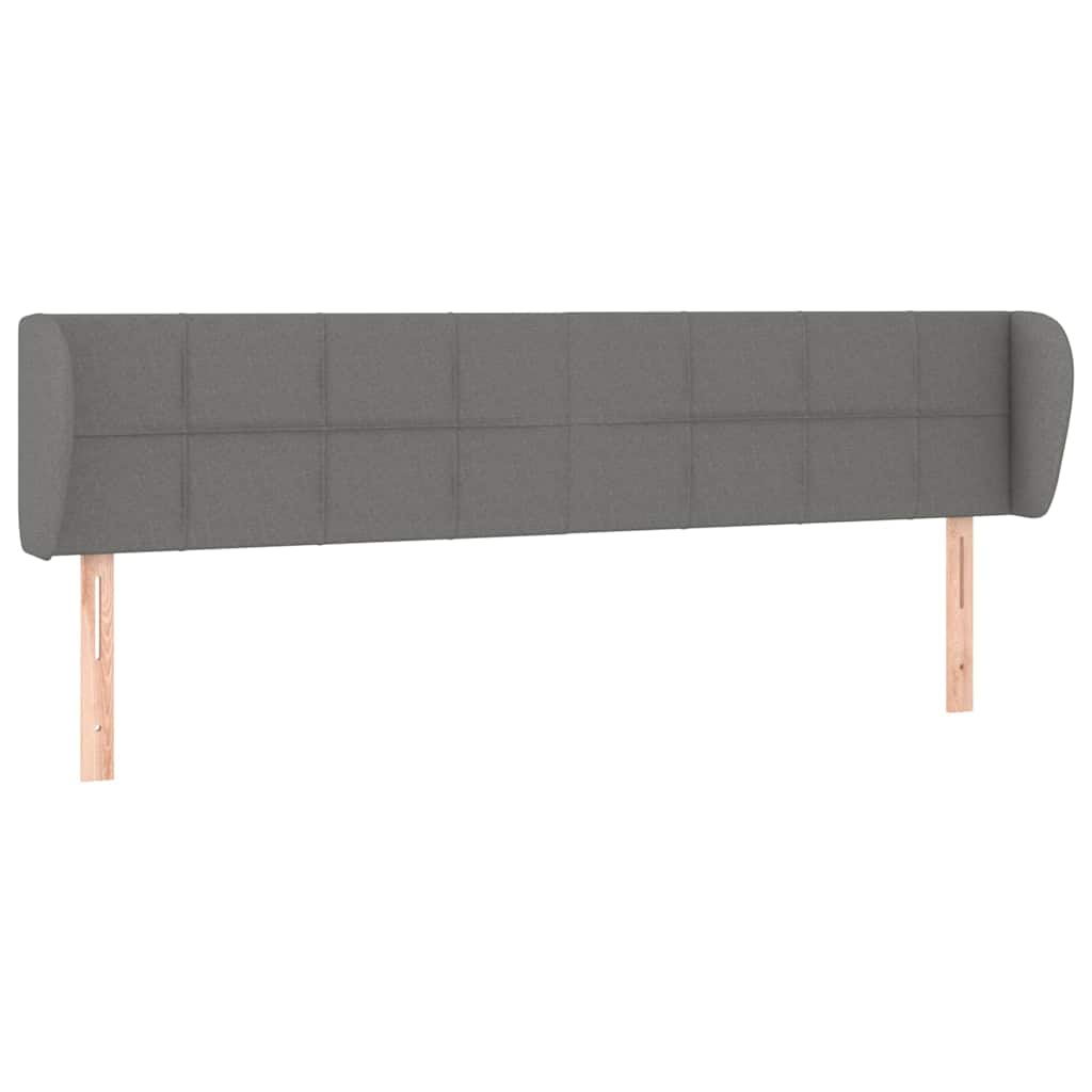 Headboard with Ears Dark Grey 163 cm Fabric