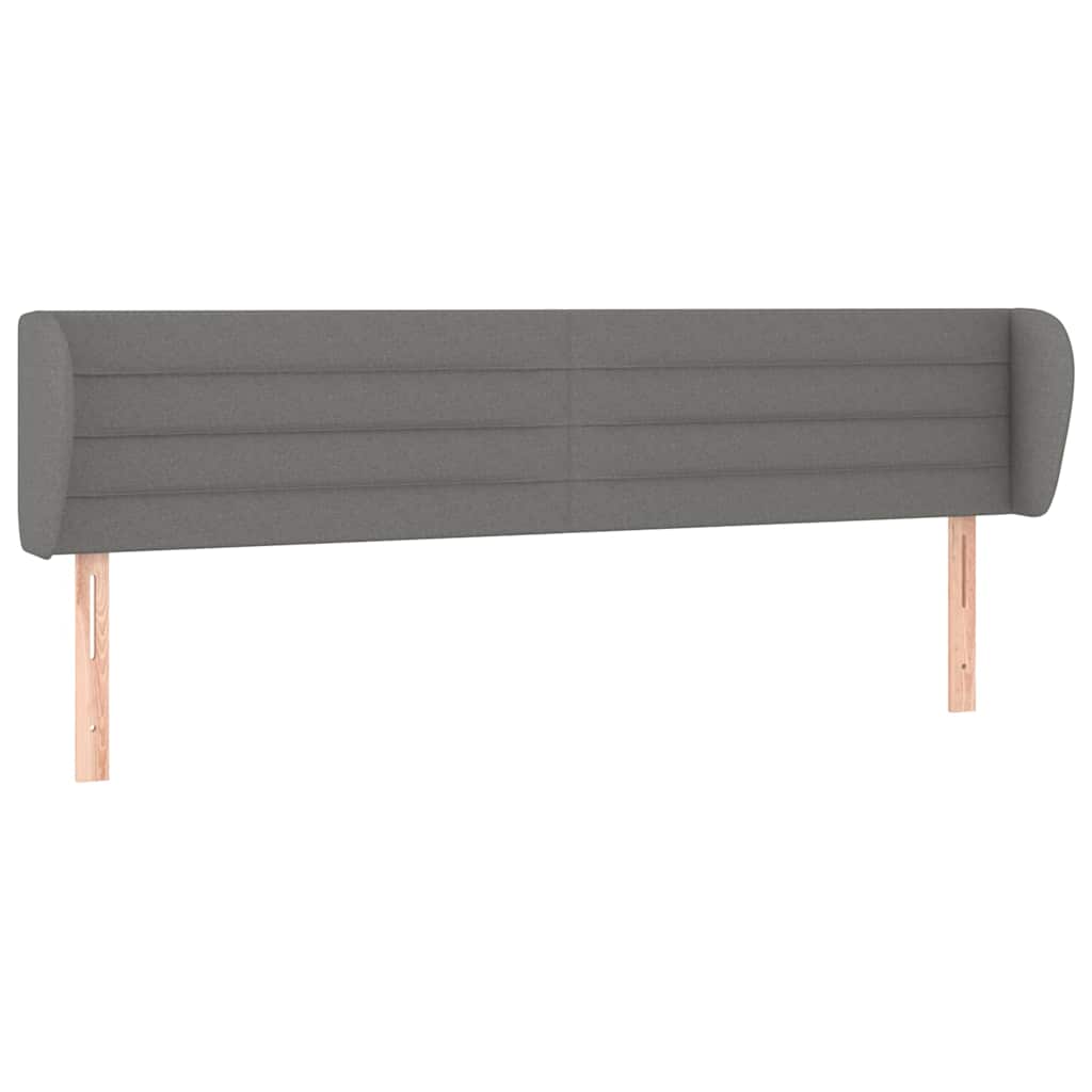 Headboard with Ears Dark Grey 203 cm Fabric