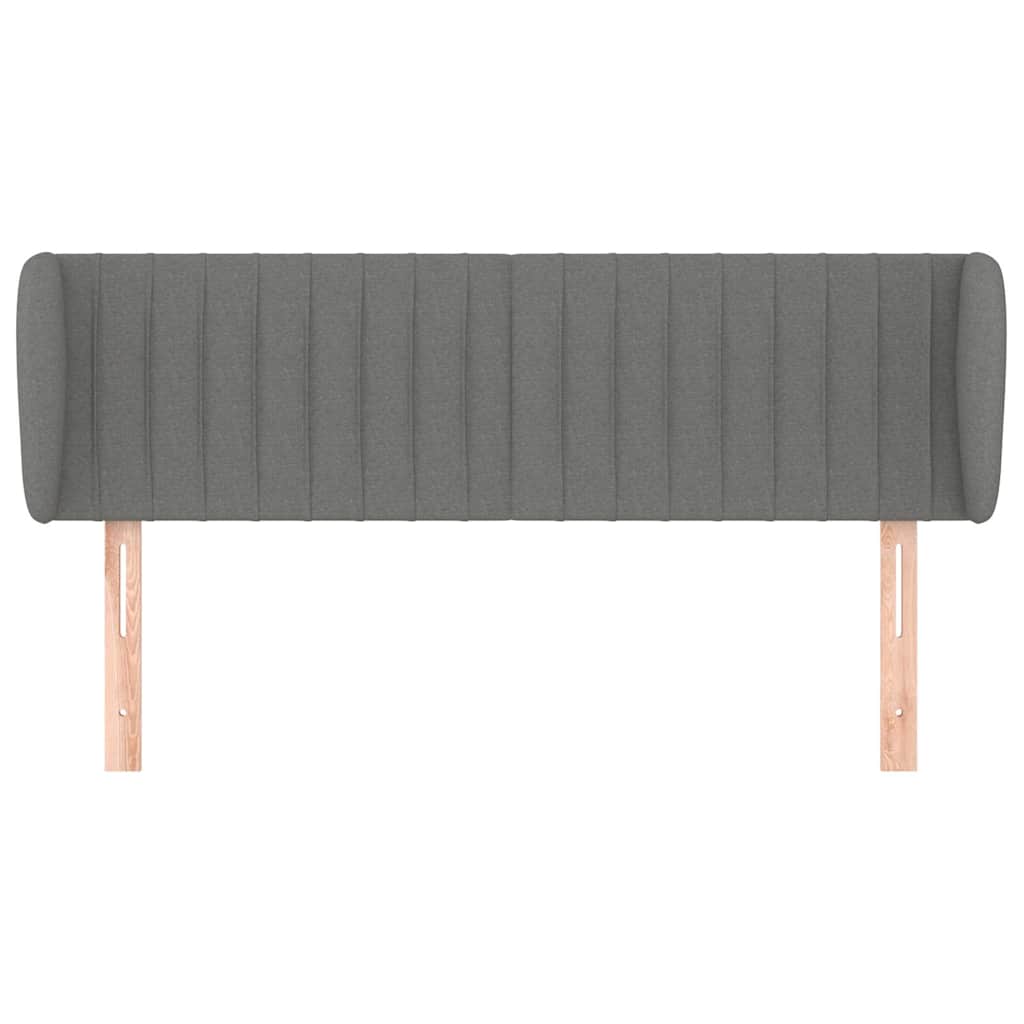 Headboard with Ears Dark Grey 147 cm Fabric