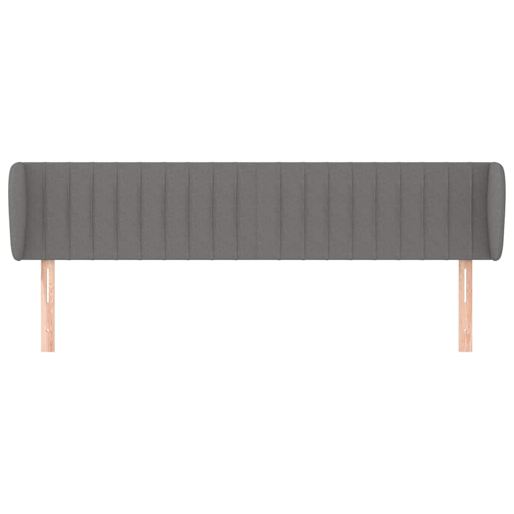 Headboard with Ears Dark Grey 203 cm Fabric