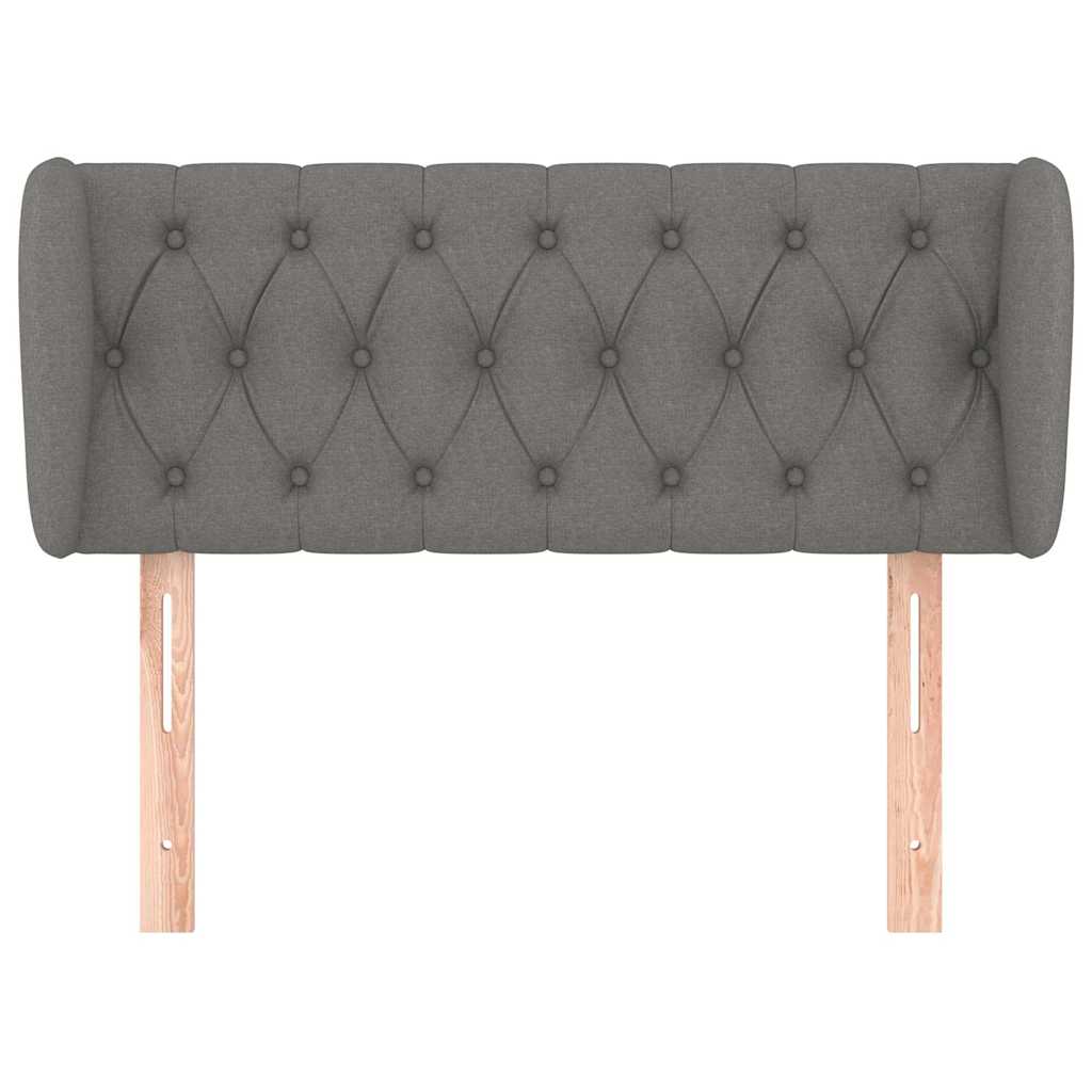Headboard with Ears Dark Grey 103 cm Fabric