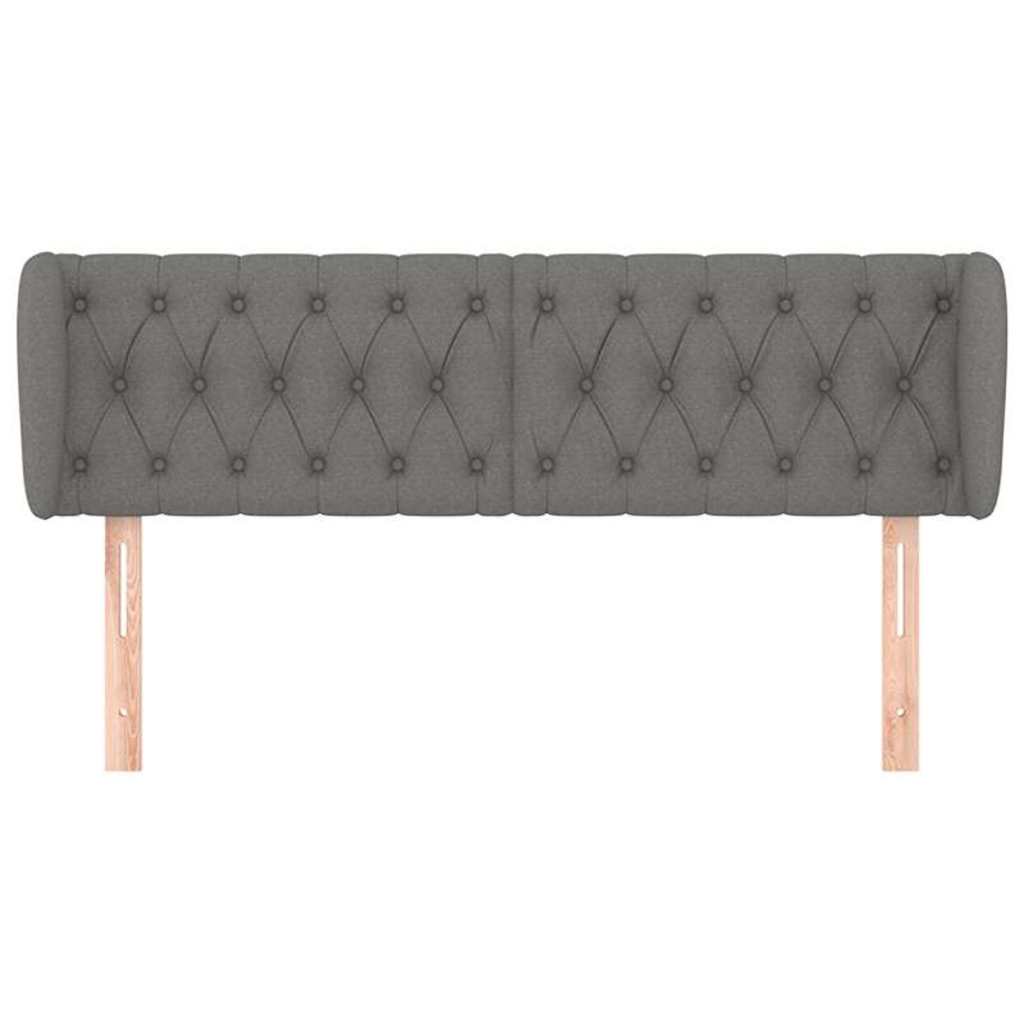 Headboard with Ears Dark Grey 163 cm Fabric