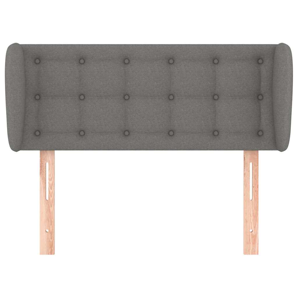 Headboard with Ears Dark Grey 103 cm Fabric