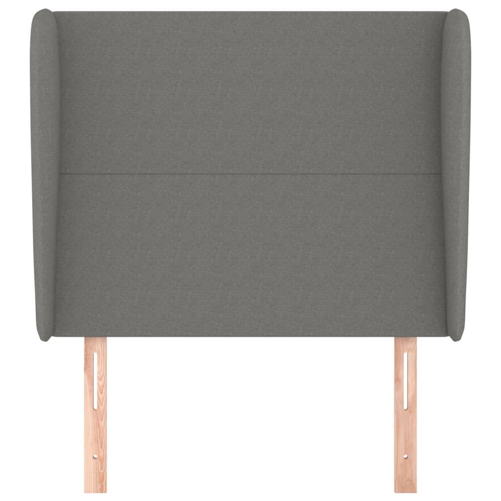 Headboard with Ears Dark Grey 83 cm Fabric