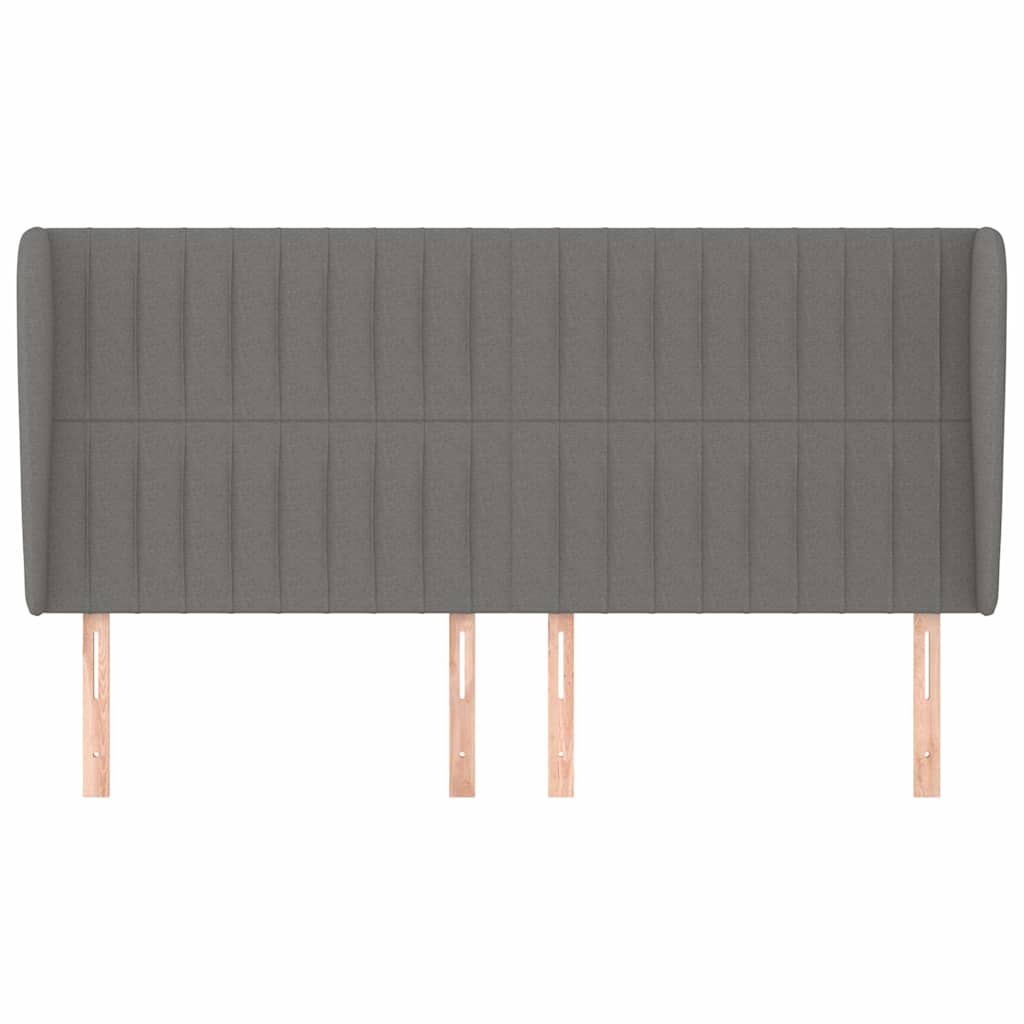 Headboard with Ears Dark Grey 163 cm Fabric