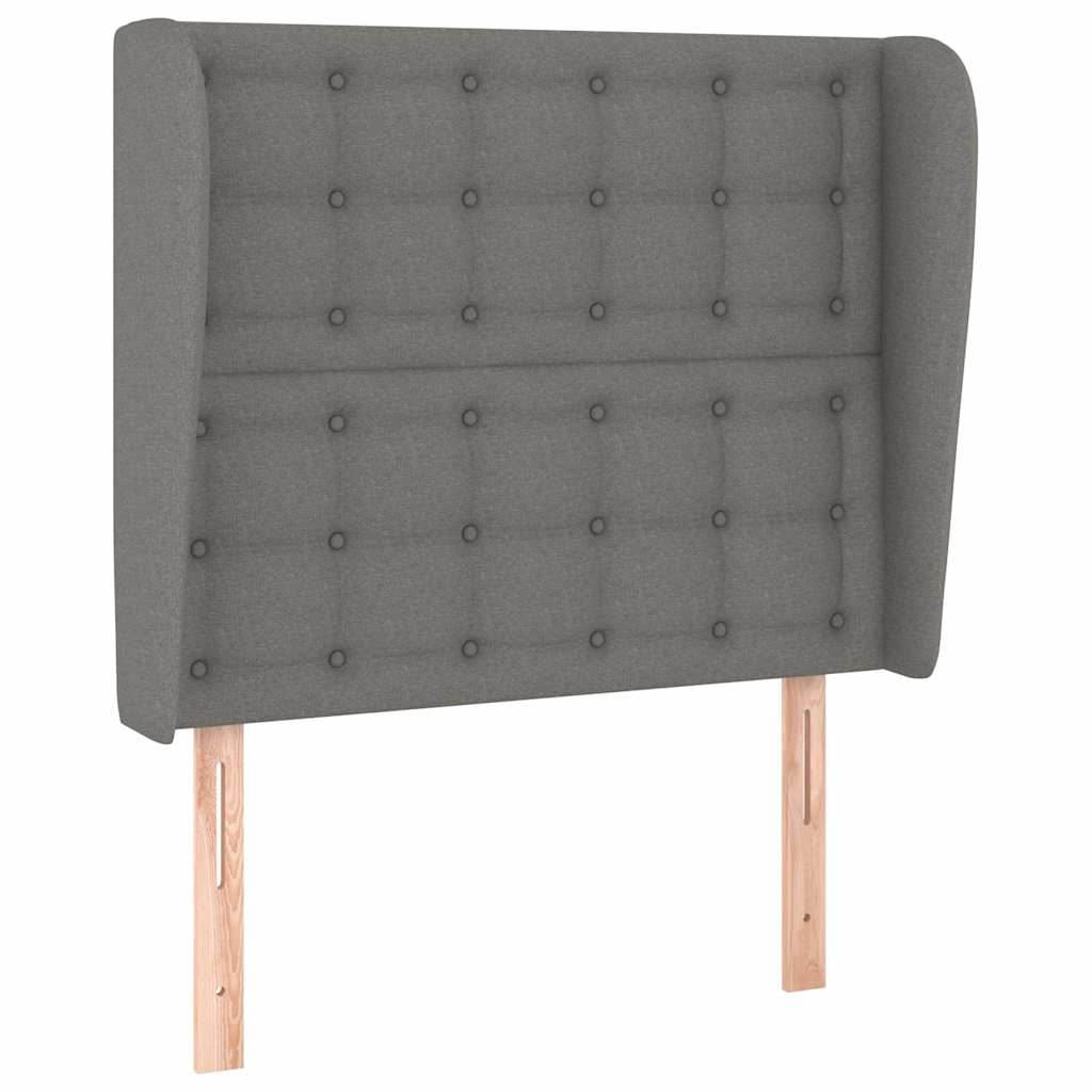 Headboard with Ears Dark Grey 103 cm Fabric
