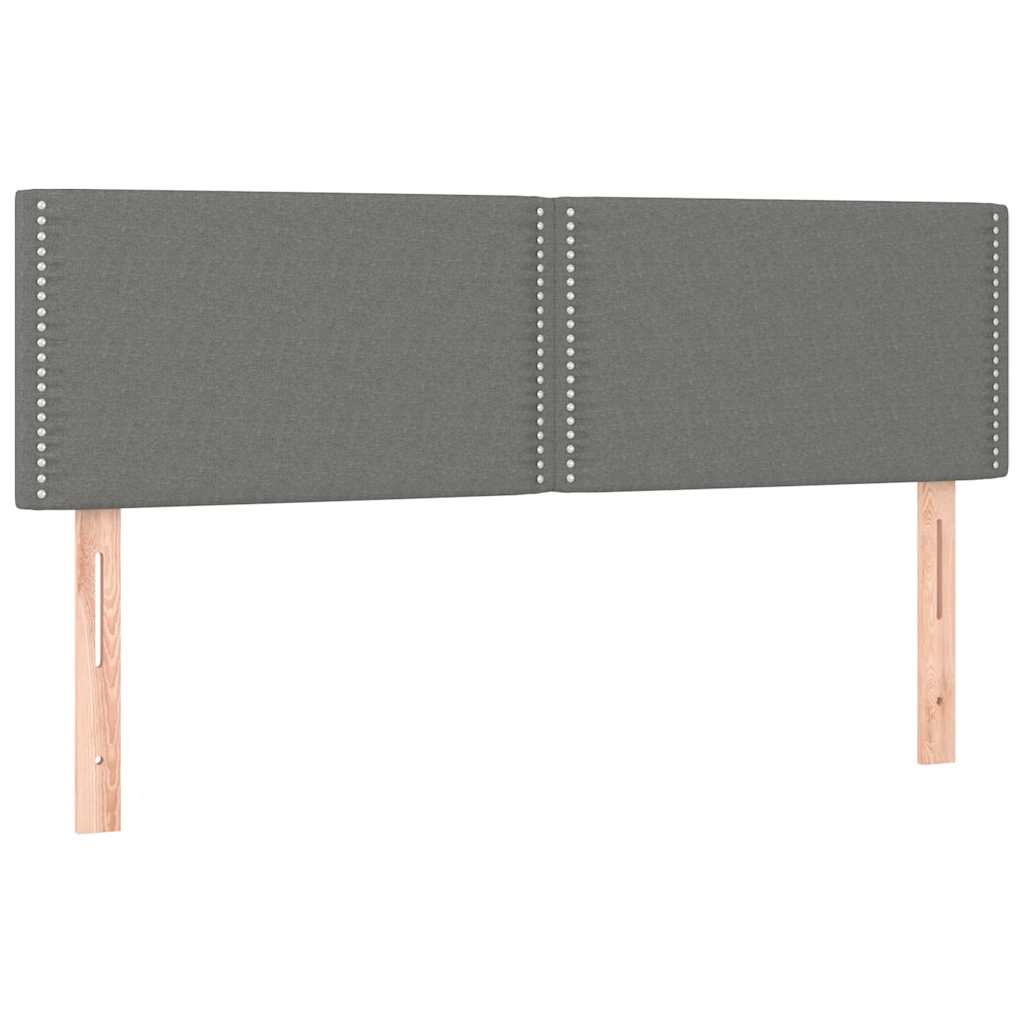 LED Headboard Dark Grey 144 cm Fabric