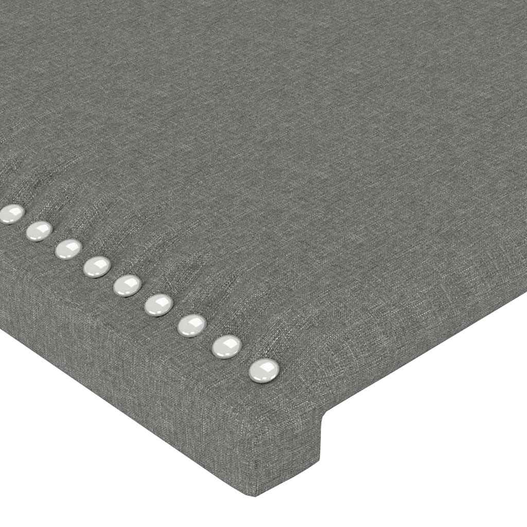LED Headboard Dark Grey 144 cm Fabric