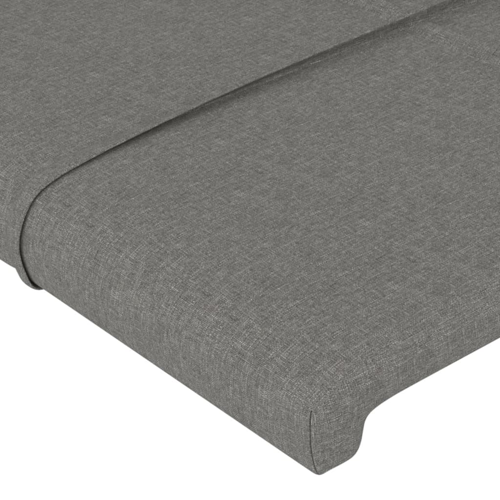 LED Headboard Dark Grey 200 cm Fabric