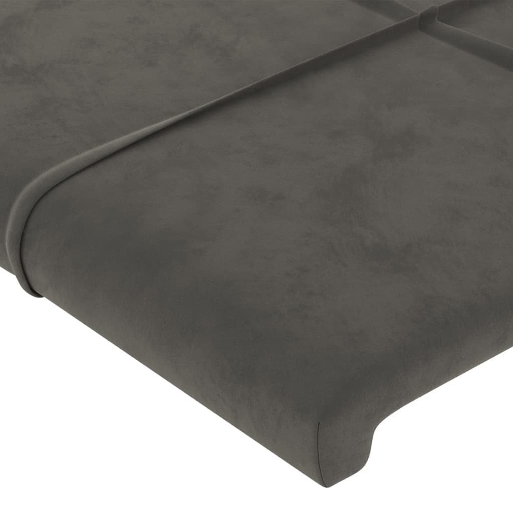 LED Headboard Dark Grey 144 cm Velvet