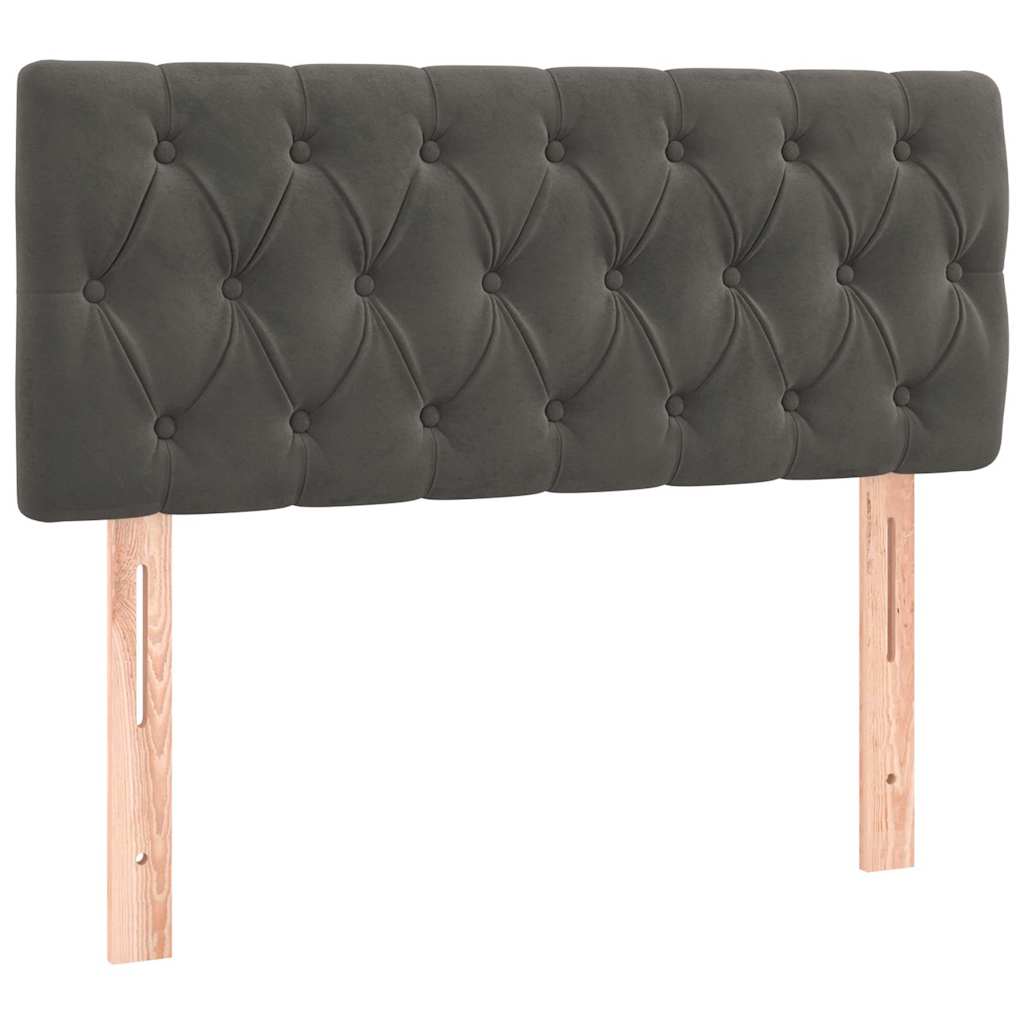 LED Headboard Dark Grey 100 cm Velvet