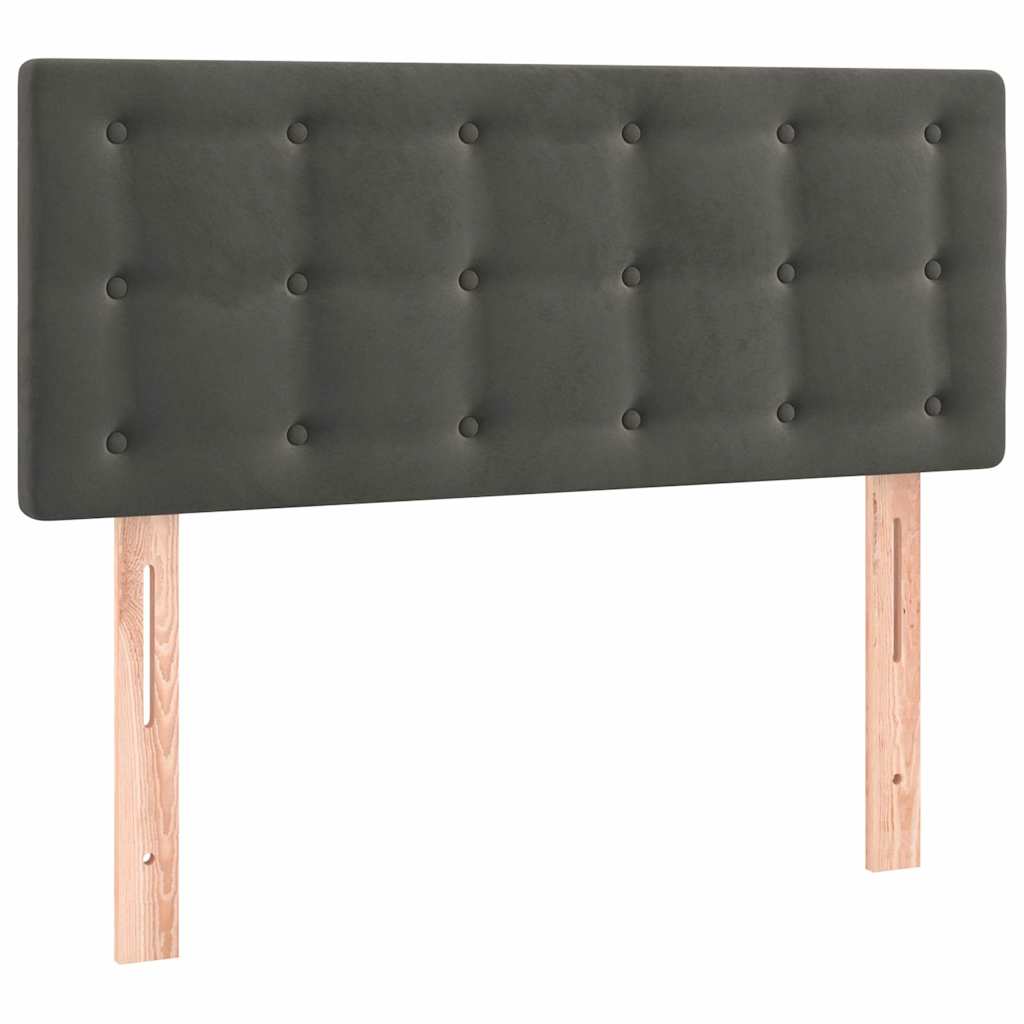 LED Headboard Dark Grey 100 cm Velvet
