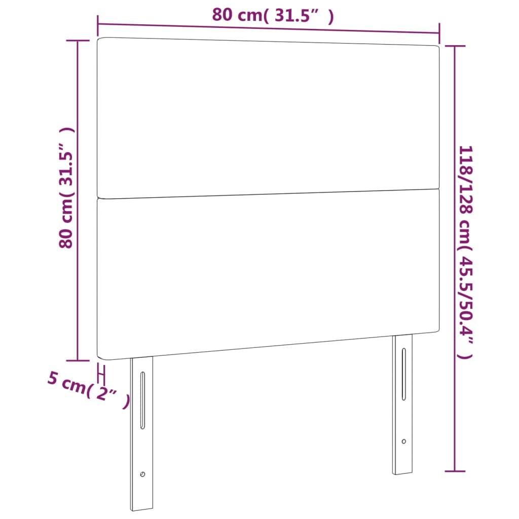 LED Headboard Black 80 cm Fabric