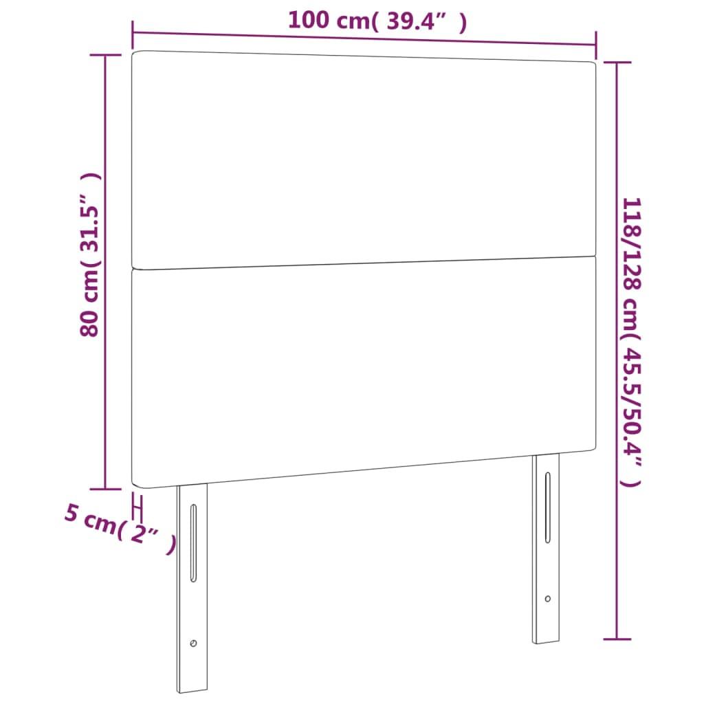 LED Headboard Black 100 cm Fabric