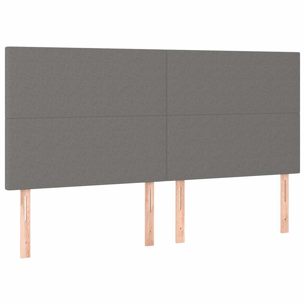 LED Headboard Dark Grey 200 cm Fabric