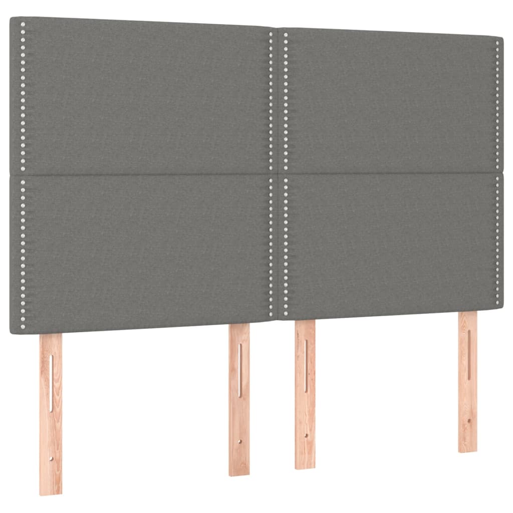LED Headboard Dark Grey 144 cm Fabric