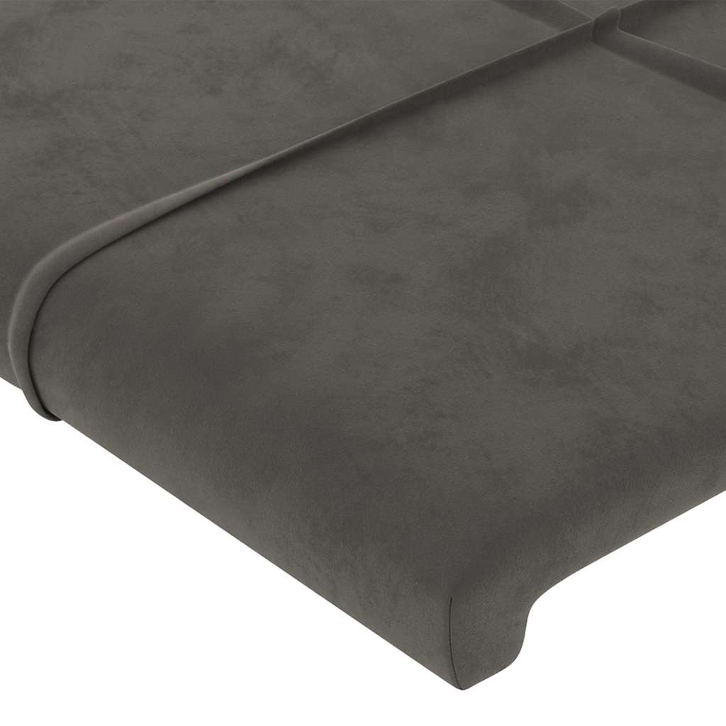 LED Headboard Dark Grey 80 cm Velvet