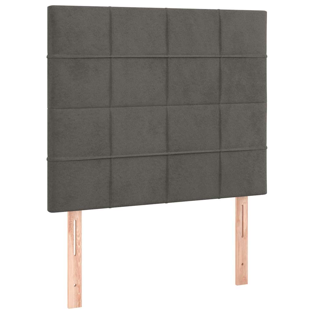 LED Headboard Dark Grey 100 cm Velvet