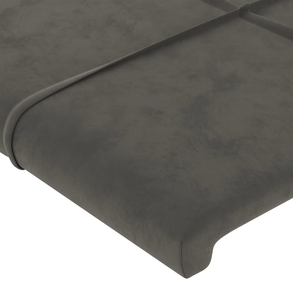 LED Headboard Dark Grey 100 cm Velvet