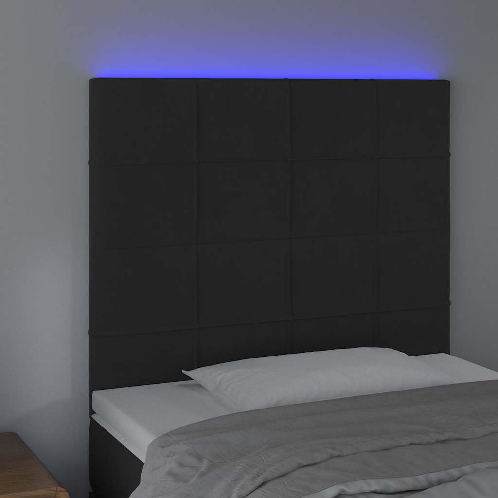 LED Headboard Black 100 cm Velvet