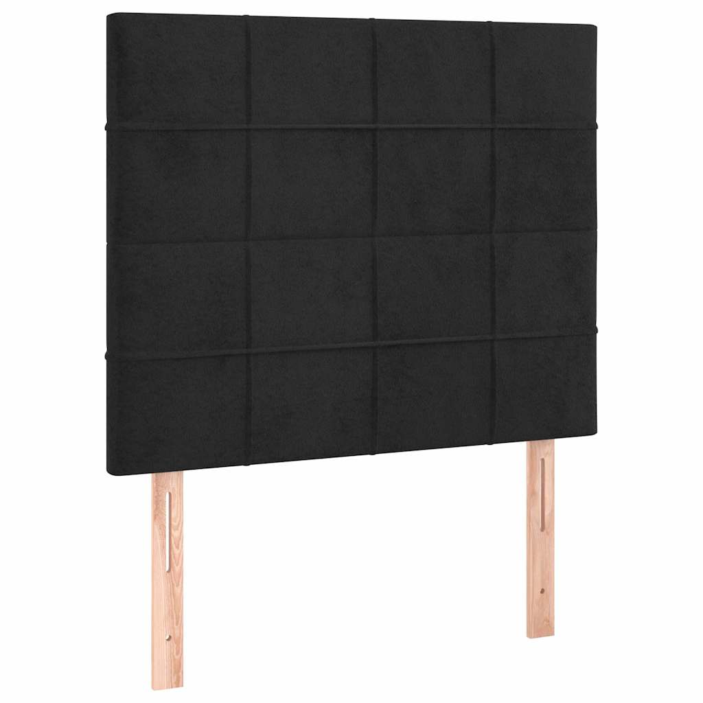 LED Headboard Black 100 cm Velvet