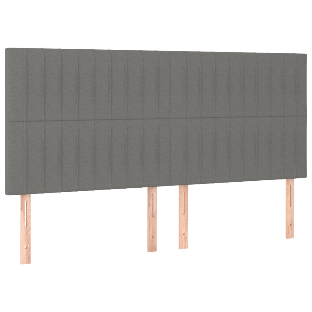 LED Headboard Dark Grey 200 cm Fabric